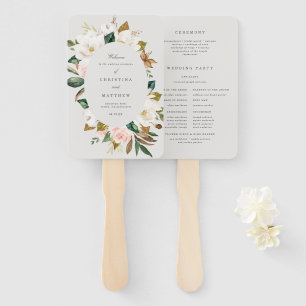 Magnolia Wedding Program Fan Fächer