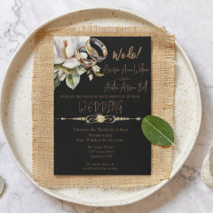 Magnolia Wedding Rings Gold und Black Wedding Save The Date