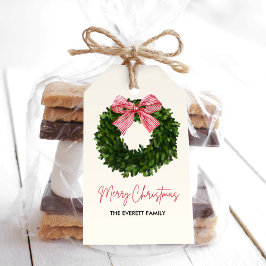 Magnolia Wreath Weihnachtsgeschenke Tags mit Red B Geschenkanhänger