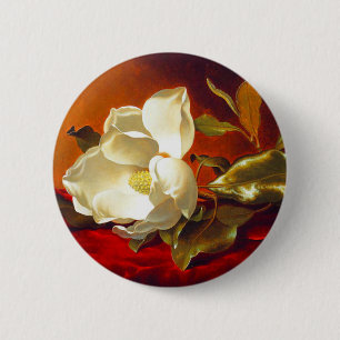 Magnolia zu Red Velvet Martin Johnson Heade Button