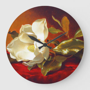 Magnolia zu Red Velvet Martin Johnson Heade Große Wanduhr