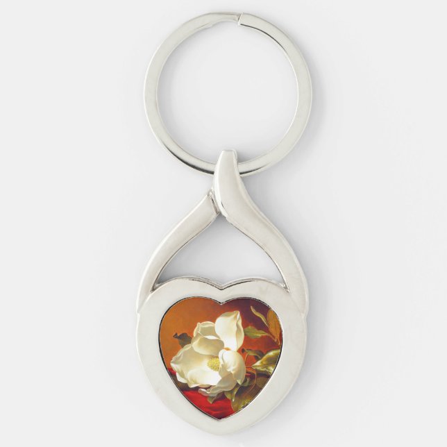 Magnolia zu Red Velvet Martin Johnson Heade Schlüsselanhänger (Vorderseite)