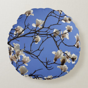 Magnolias blühen rundes kissen