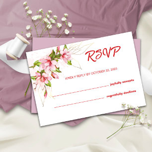Magnolias Blume Rustikale Hochzeitskarte RSVP Karte
