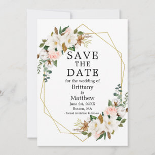 Magnolias rosa Rosen Gold Geografie Save The Date