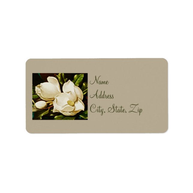 Magnolias Wedding Address Labels Adressaufkleber (Vorne)