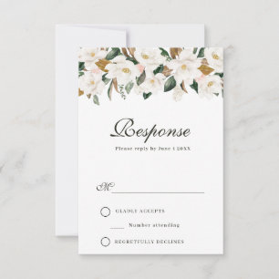 Magnolie Aquarell Blumen RSVP-Karte RSVP Karte