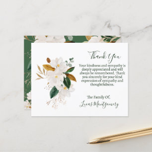 Magnolie Beerdigung Dankeschön, Beileid   Postkarte