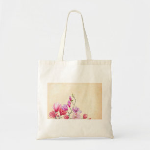 Magnolie Blumen Aquarell Floral Frühling Vintage Tragetasche