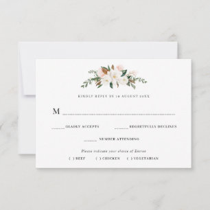 Magnolie Blumen Mahlzeit Wahl RSVP Karte
