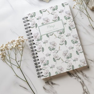 Magnolie Blumen Personalisiertes Tagebuch Notizbuc