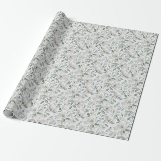 Magnolie Blumengestaltung in sanftem Grau Geschenkpapier