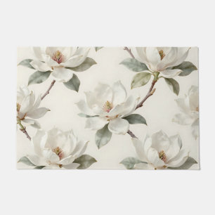 Magnolie Blüten-Weiches Neutrales Muster Fußmatte