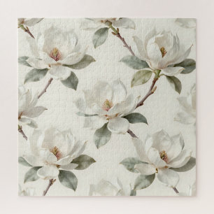 Magnolie Blüten-Weiches Neutrales Muster Puzzle
