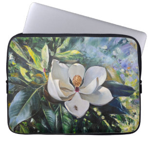 Magnolie Blütenölmalerei der Harmonie der Natur Laptopschutzhülle