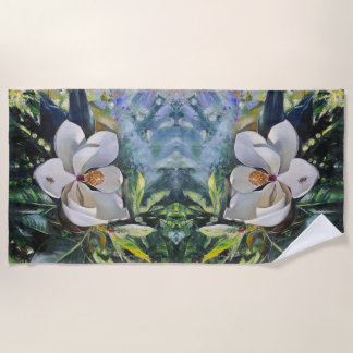 Magnolie Blütenölmalerei der Harmonie der Natur Strandtuch