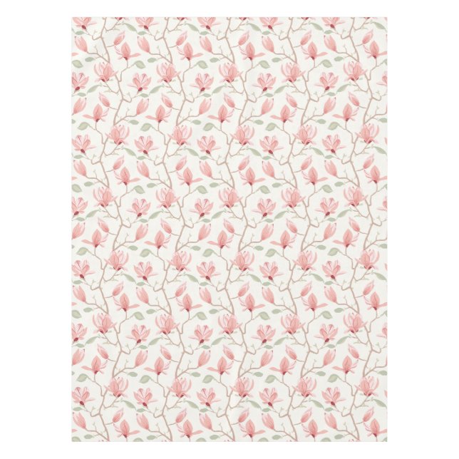 Magnolie Drift Soft Pink Tischdecke (Vorderseite)