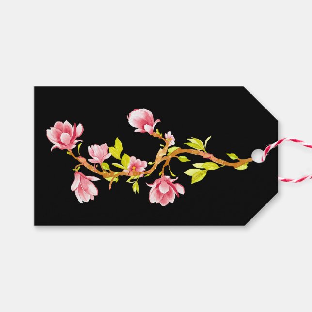 Magnolie Geschenkanhänger (Vorderseite (Horizontal))