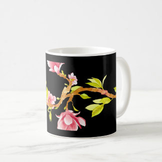 Magnolie Kissen Schwarz Kaffeetasse
