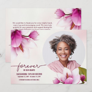 Magnolie Rosa Florales Dankeschön-Karte zur Erinne Dankeskarte