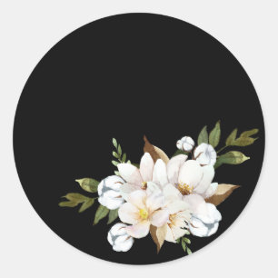 Magnolie und Baumwolle Runder Aufkleber