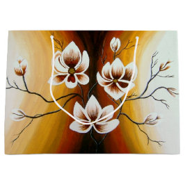 Magnolien, Acryl - Große Geschenktüte