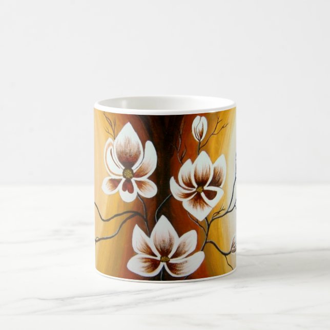 Magnolien, Acryl -  Kaffeetasse (Mittel)