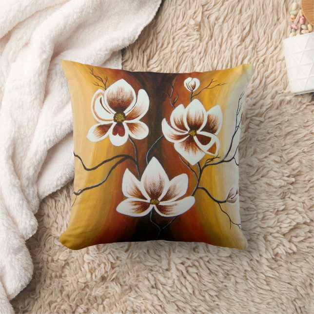 Magnolien, Acryl - Kissen (Decke)