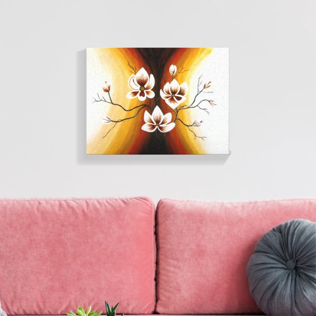 Magnolien, Acryl -  Leinwanddruck (Insitu (Wohnzimmer))