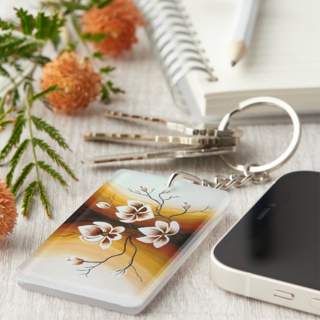 Magnolien, Acryl -  Schlüsselanhänger (Vorderseite rechts)