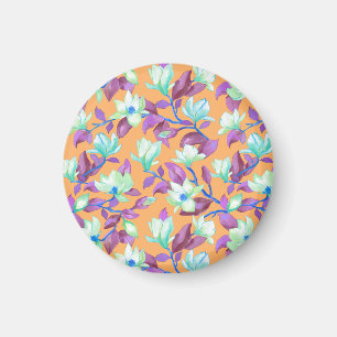 Magnolien auf dem Vanillehimmel blühen Magnet