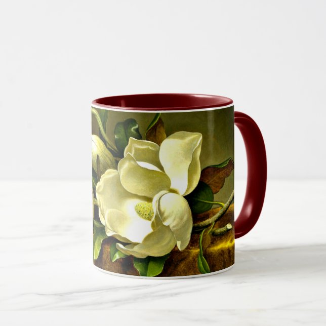 Magnolien auf goldenem Samttuch Tasse (VorderseiteRechts)