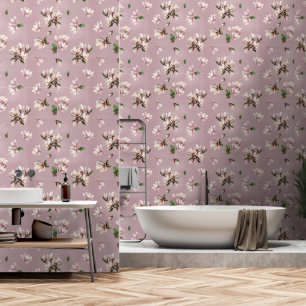 Magnolien auf Mauve Tapete