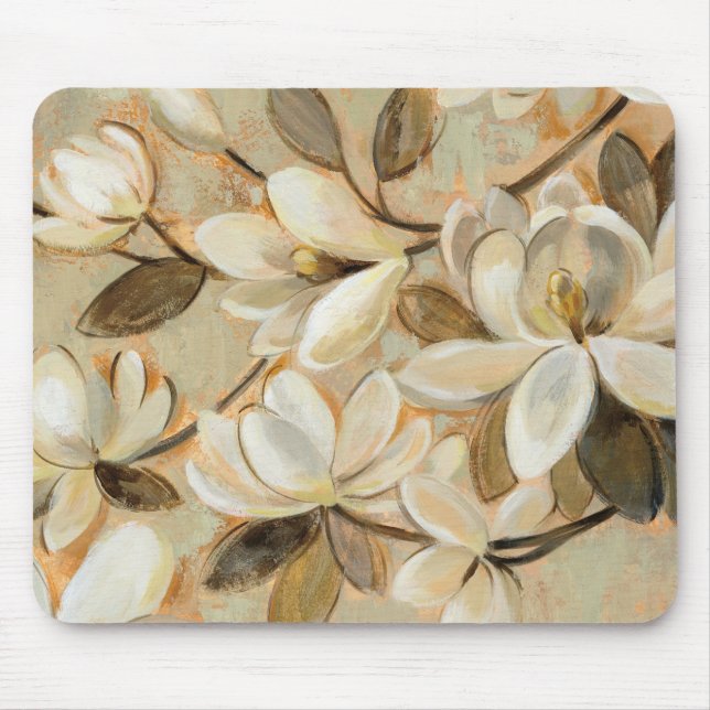Magnolien-Einfachheits-Creme Mousepad (Vorne)