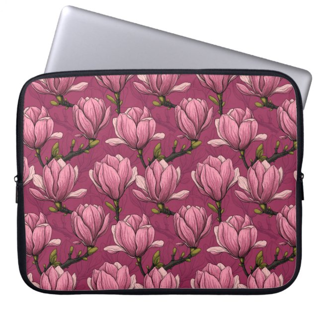 Magnolien-Garten Laptopschutzhülle (Vorderseite)