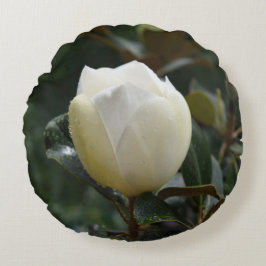 Magnolien-rundes Wurfs-Grandiflorakissen Rundes Kissen
