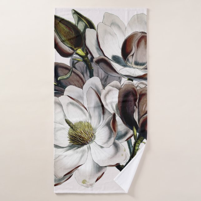 Magnolien-Schokoladen-Traum Badhandtuch Set (Badehandtuch)