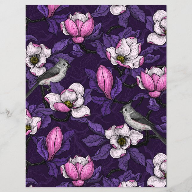 Magnolien und Titmausvogel blühen 4 (Vorderseite)