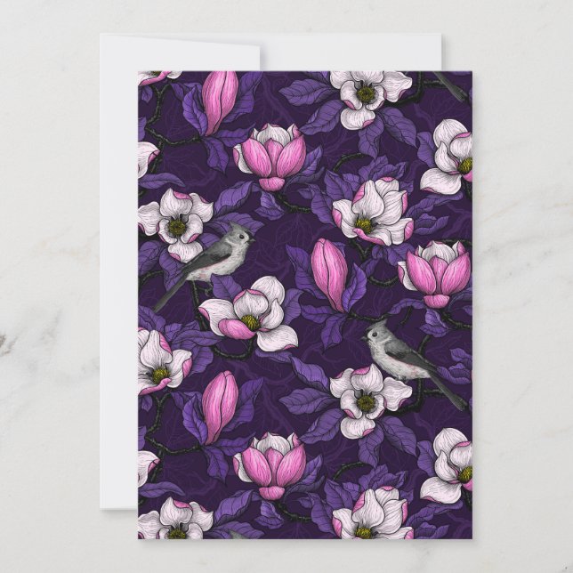 Magnolien und Titmausvogel blühen 4 (Vorderseite)