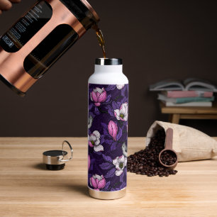 Magnolien und Titmausvogel blühen 4 Trinkflasche