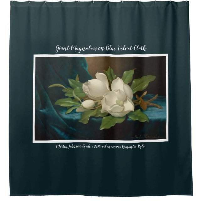 Magnolien zu Blue Fine Art Duschvorhang (Vorderseite)
