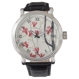 Magnolienbaum von Kobayashi Kokei, Vintage Natur Armbanduhr