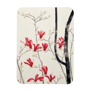 Magnolienbaum von Kobayashi Kokei, Vintage Natur Magnet