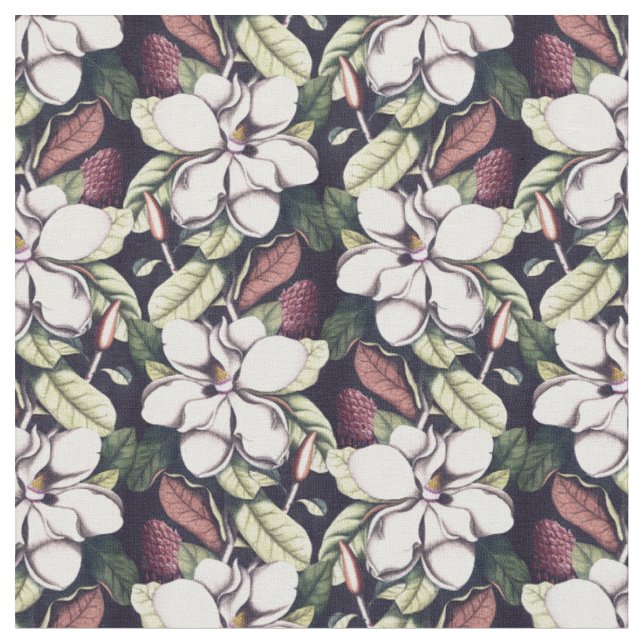 Magnolienblumen-Muster Stoff (Nahaufnahme)