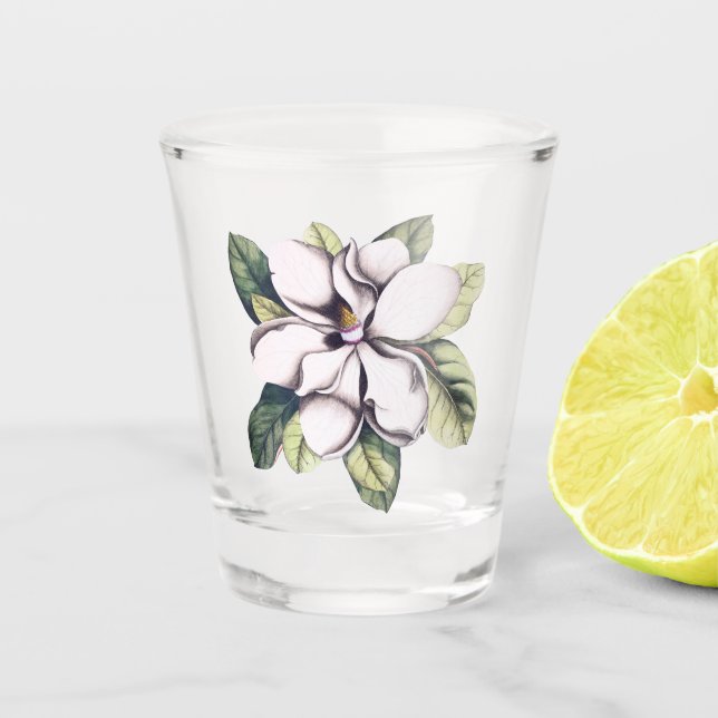Magnolienblüte Schnapsglas (Vorderseite)