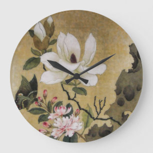 Magnolienblüte und Schmetterling Ming-Dynastie Große Wanduhr