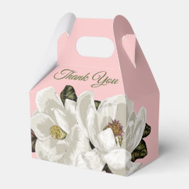 Magnolienblüten in Rosa Geschenkschachtel