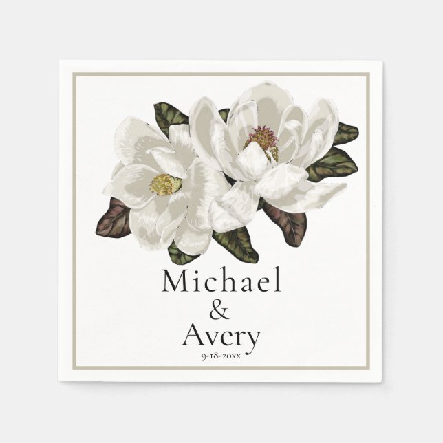 Magnolienblüten Serviette (Vorderseite)