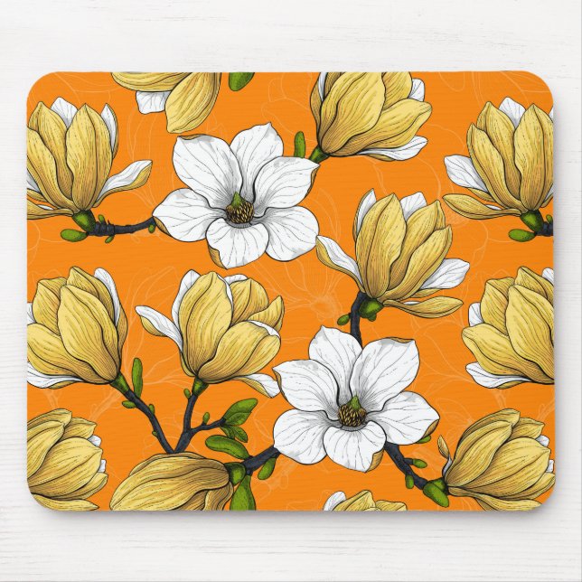 Magnoliengarten in Gelb Mousepad (Vorne)