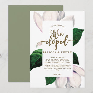 Magnolienmit Blumenmodernes eloped wir Einladung